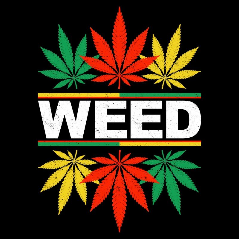 Lebendiges Design mit Cannabisblattmustern