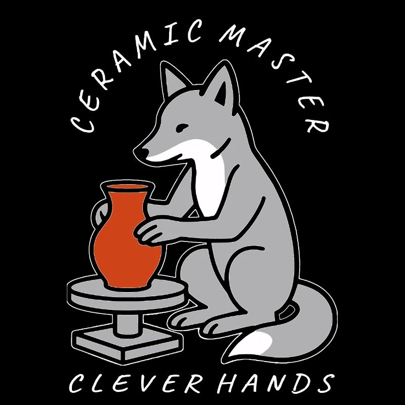 Ceramic Master Fox on Pottery Wheel