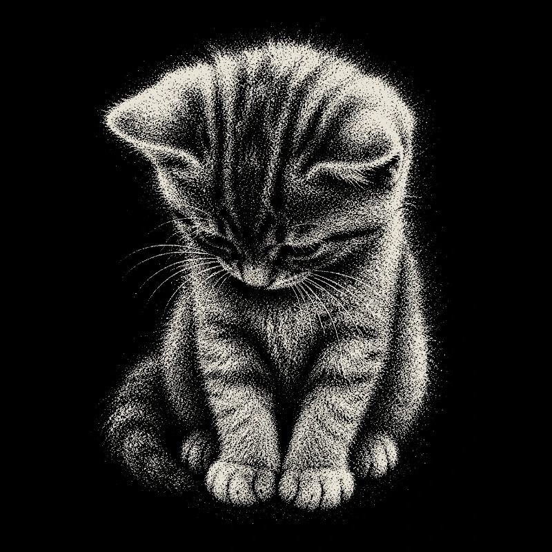 Trauriges Kätzchen Katze Süß Niedlich Kunst