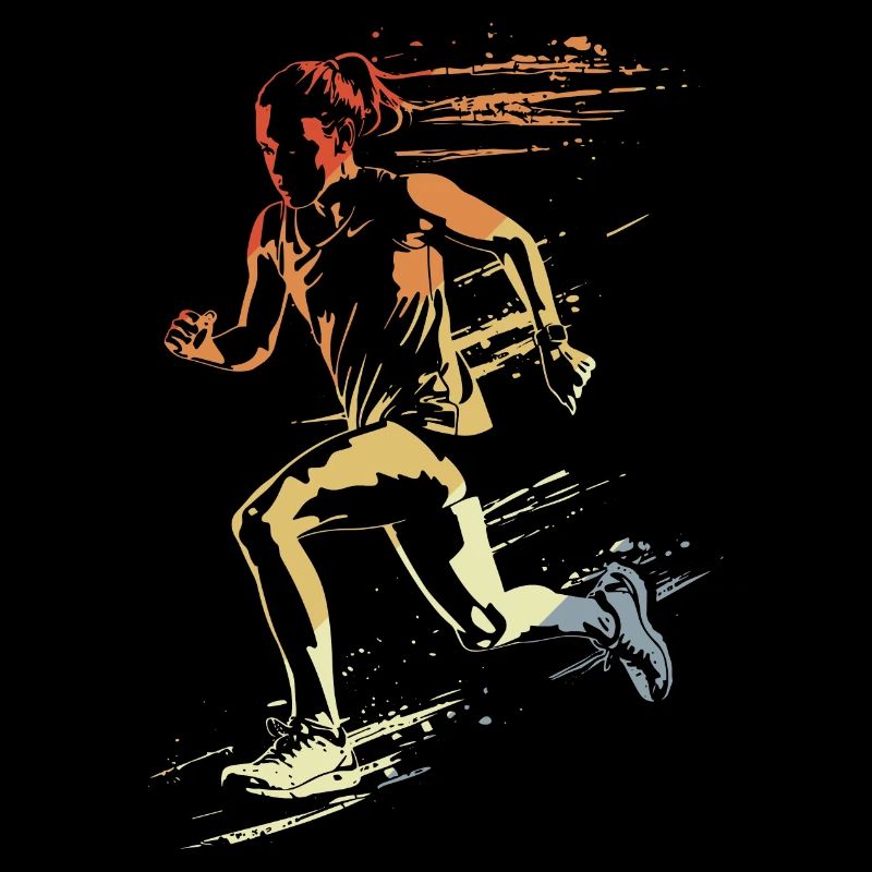 Female runner retro style