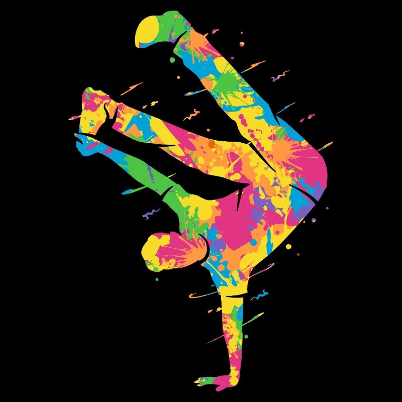 Breakdancing Colorful Breakdancer Boys Breakdance