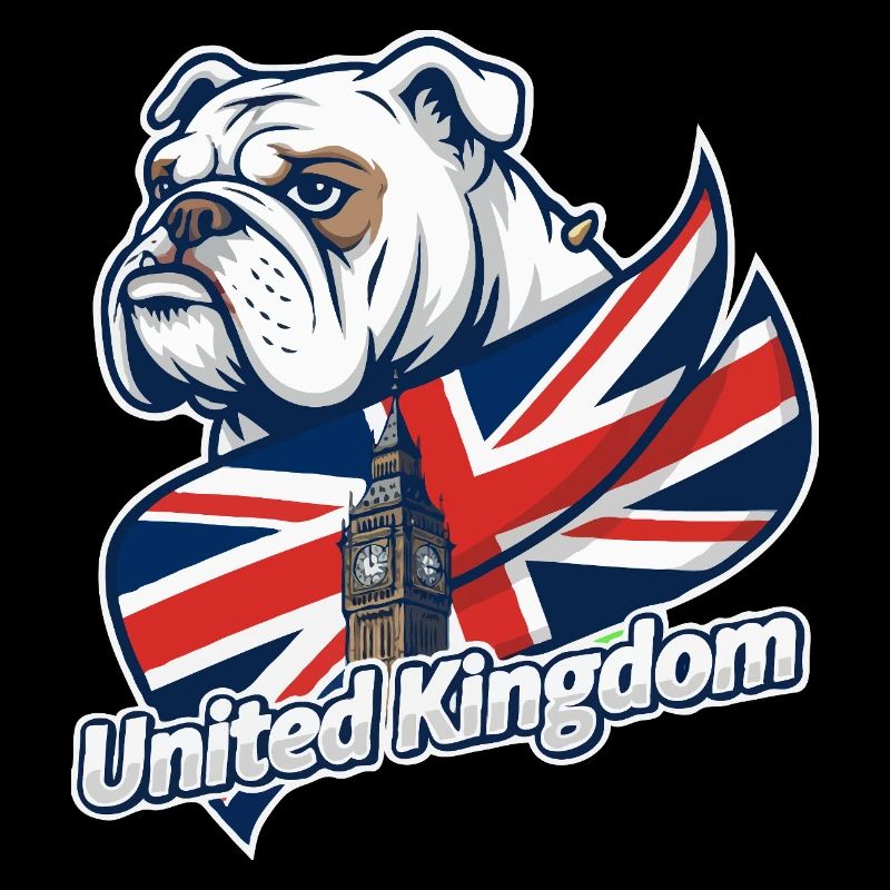 Bouledogue avec drapeau britannique et Big Ben