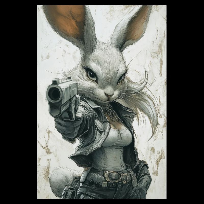 Urban Rabbit with Pistol