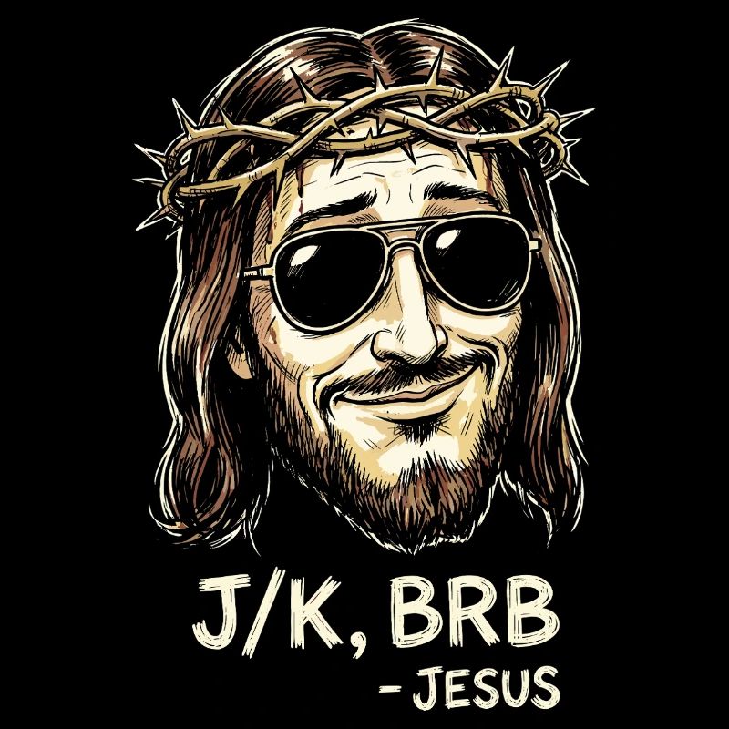 BRB Jesus with sunglasses