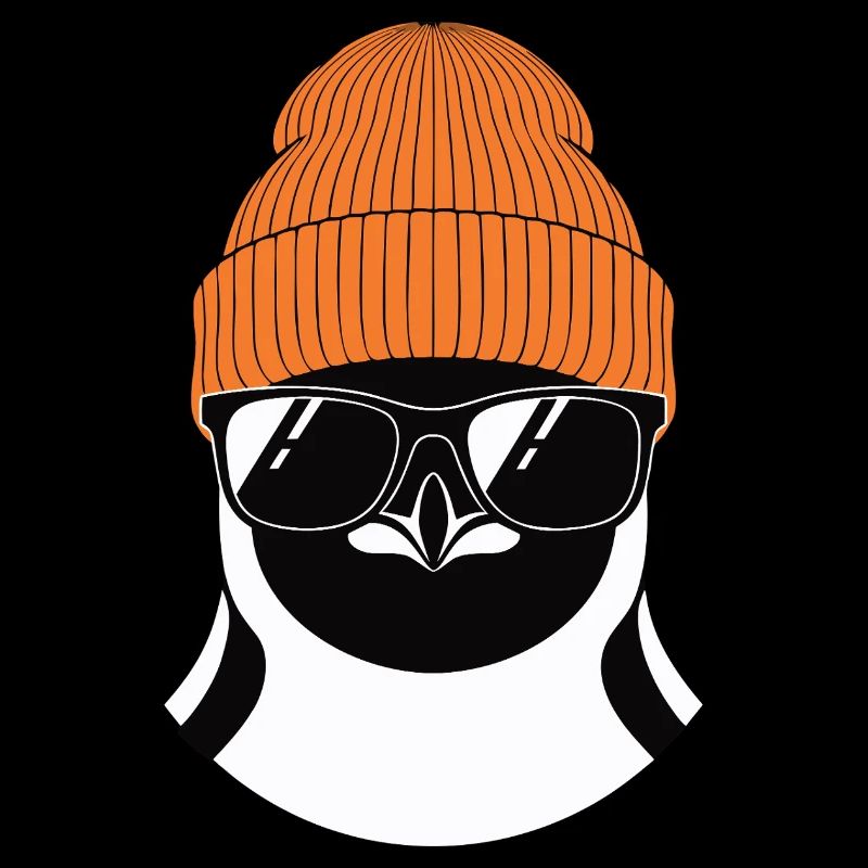 Cool penguin with winter hat