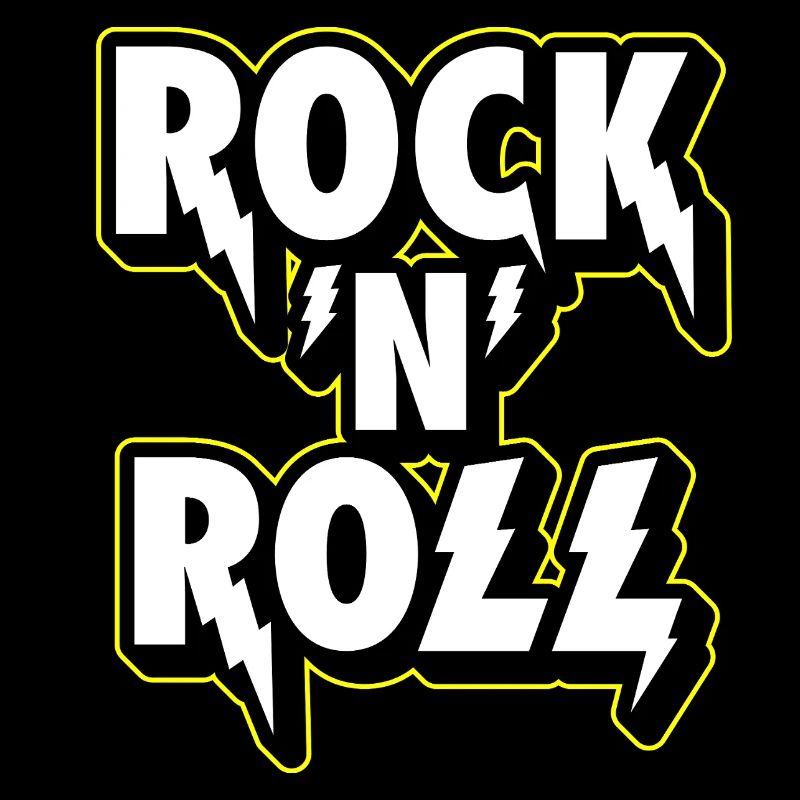 Rock 'N' Roll Lightning 3D Logo