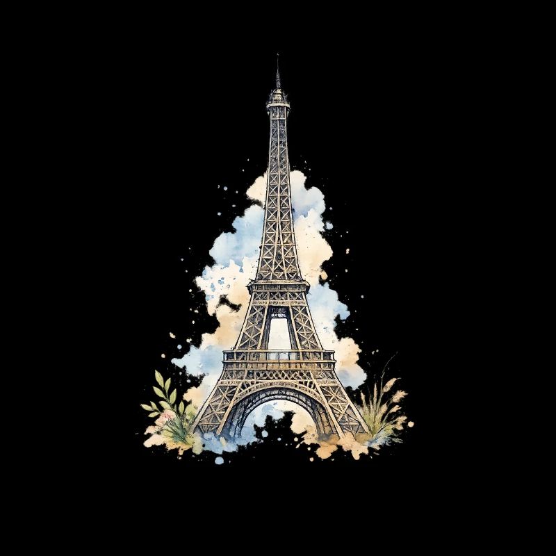 Imitation de la tour Eiffel à l’aquarelle