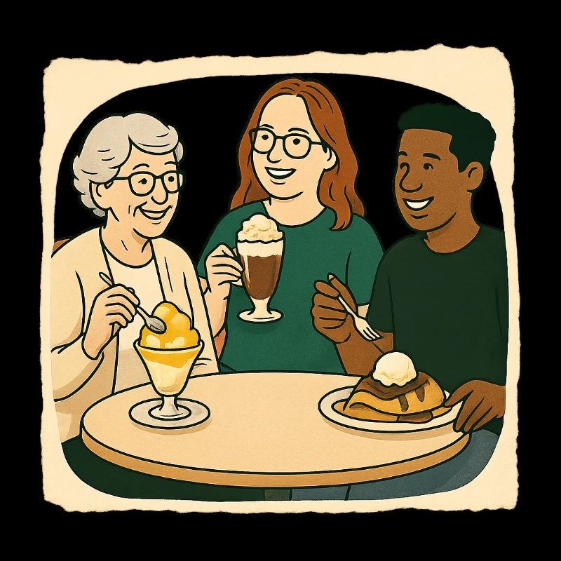 Oma Karin - im Eis Cafe