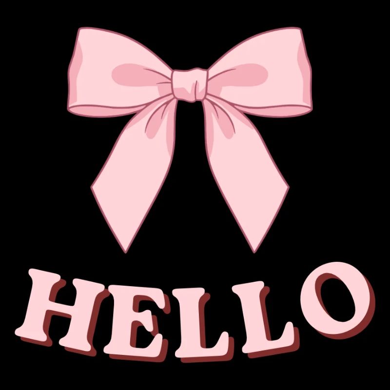 Pink Hello with ribbon