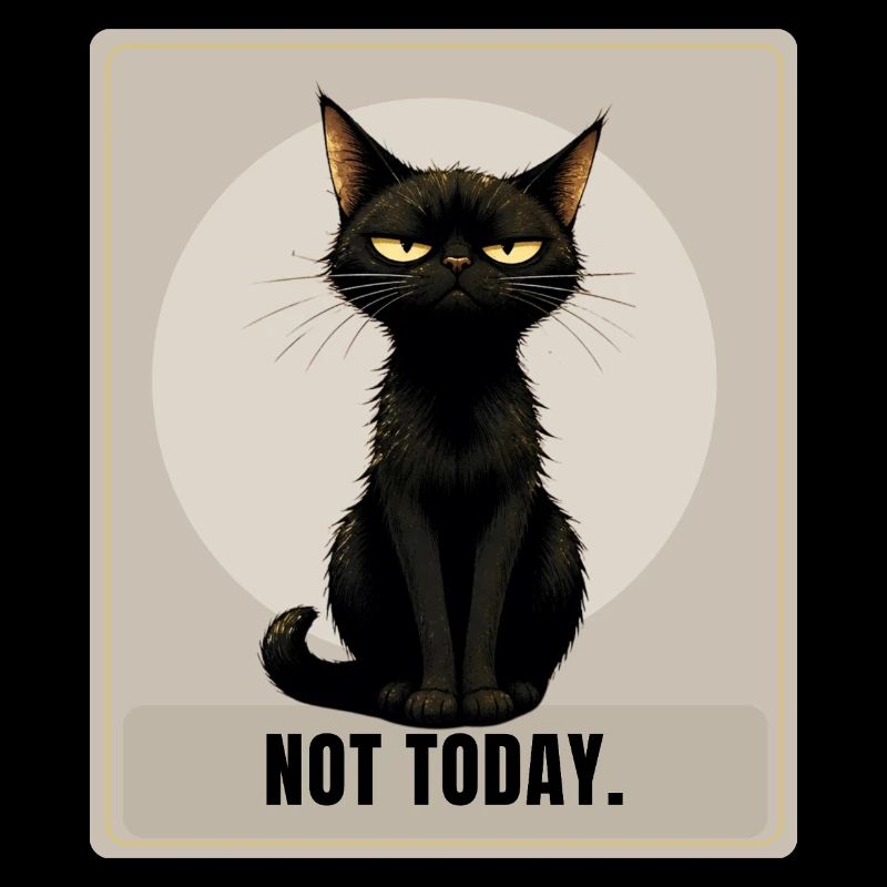 Not Today. – Sarcastic Black Cat Design