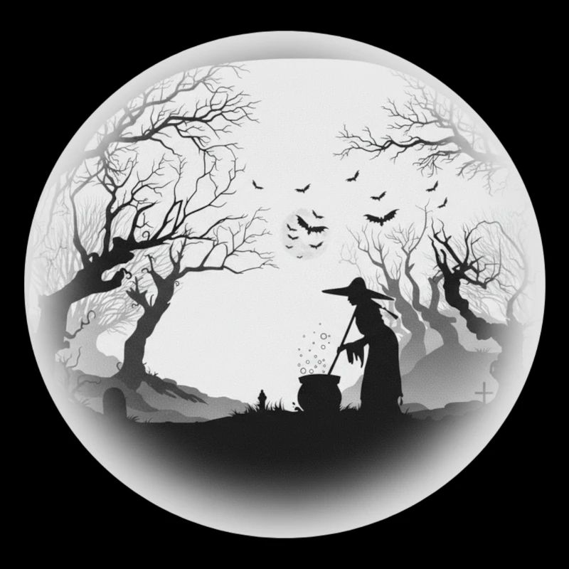 Haunted Forest Cauldron Silhouette