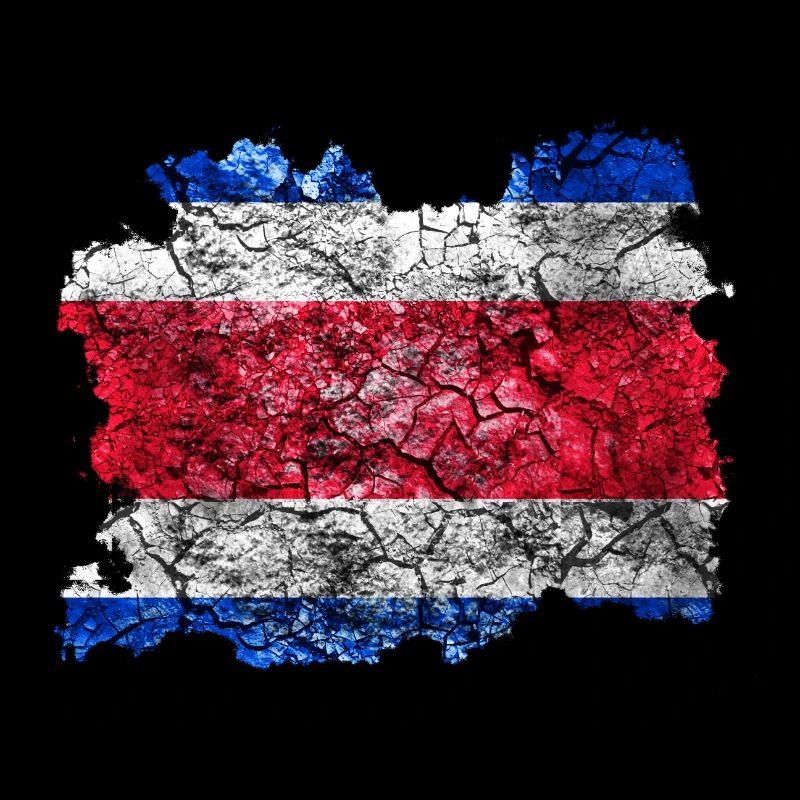 Costa Rica Drapeau Vintage