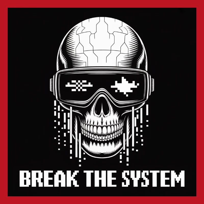 Cyberpunk Schädel zerstört das System