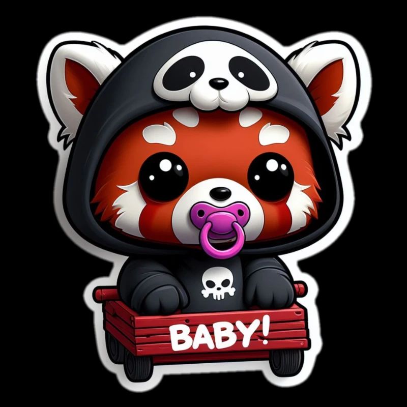 Panda bébé en capuche noir