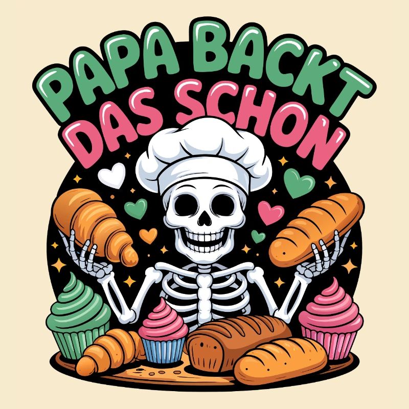 Daddy bakes this nice skeleton chef
