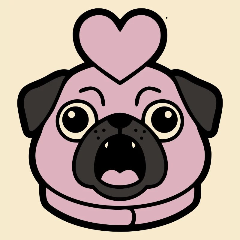 Mops Hund Herz Liebe Bellen