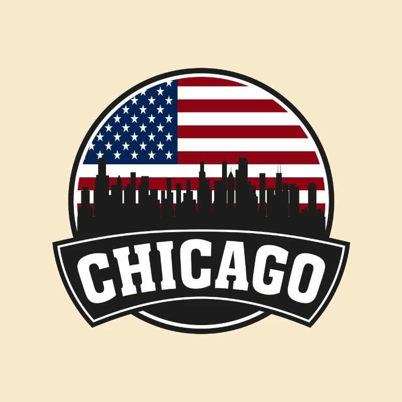 Chicago Illinois USA Skyline Travel Souvenir Ameri