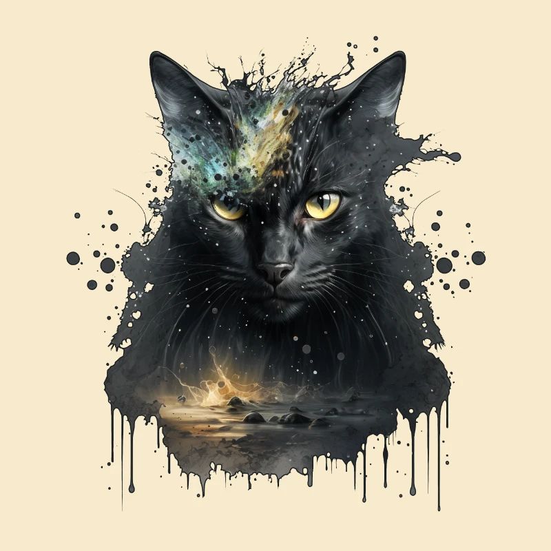 Chat noir dans la conception de l’espace