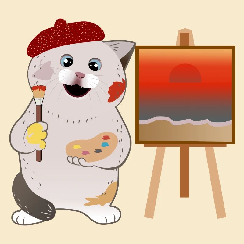 cute cat painter