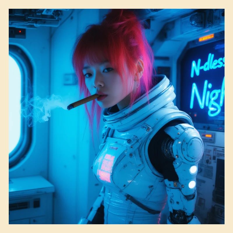 Space Soldier mit einer Zigarre