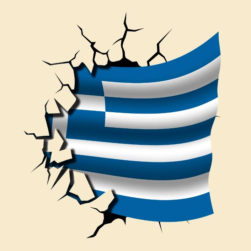 Drapeau de la Grèce - Grèce - Drapeau Broken Design