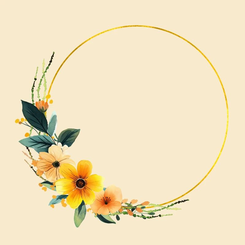 Yellow - Orange - Flower Circle, customizable