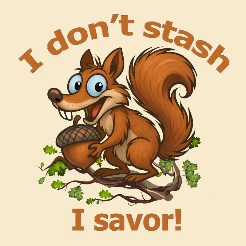 Verspieltes Eichhörnchen mit Eichel-Design