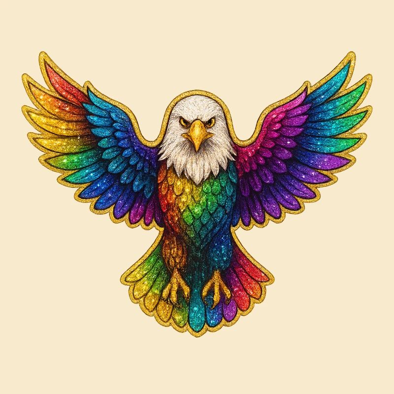 Rainbow Eagle Wing Art