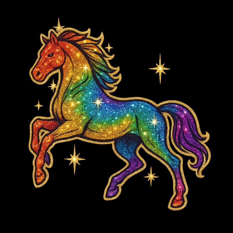 Regenbogen Pferd | Einhorn Glitzertraum