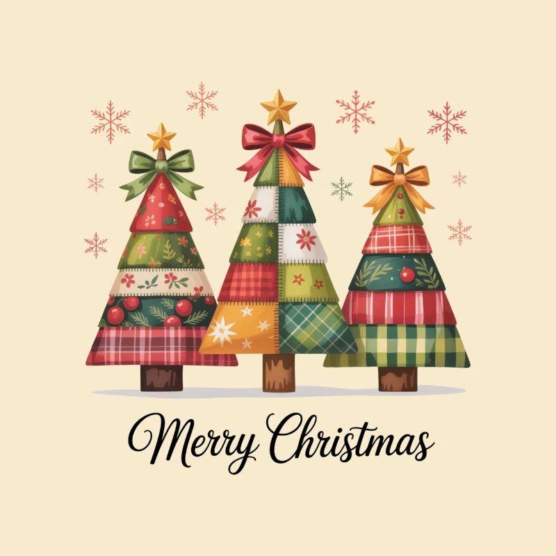Trio de sapin de Noël patchwork