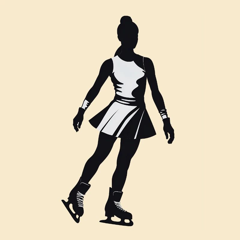 Eis Eiskunstläufer - Cooles Silhouette Logo