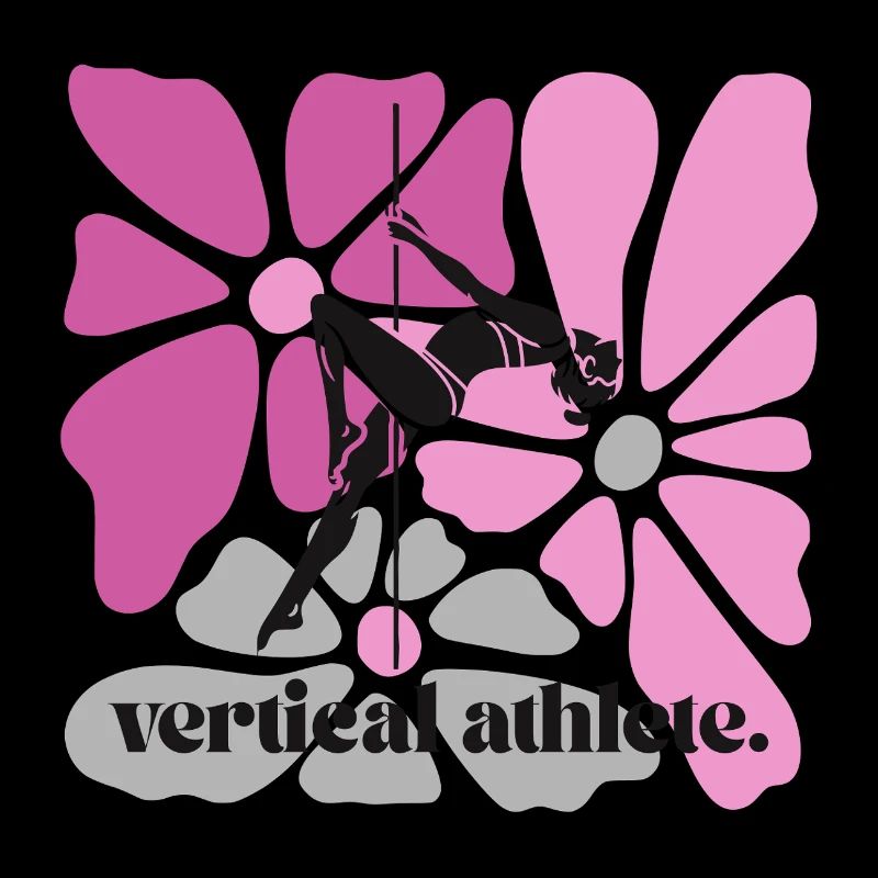 Athlète vertical en cadre de fleurs