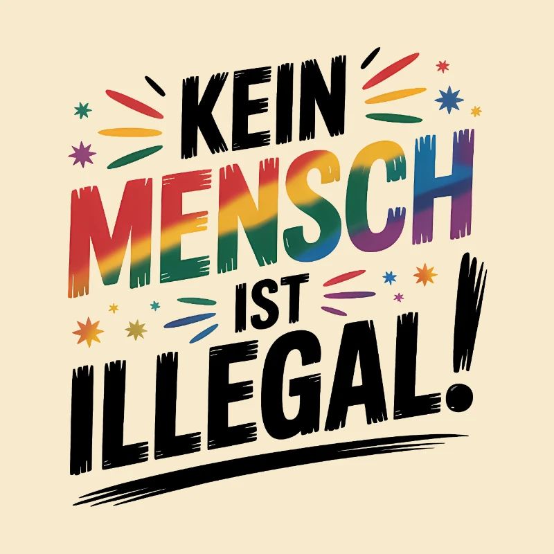 No One Is Illegal - Cool Pride Logo