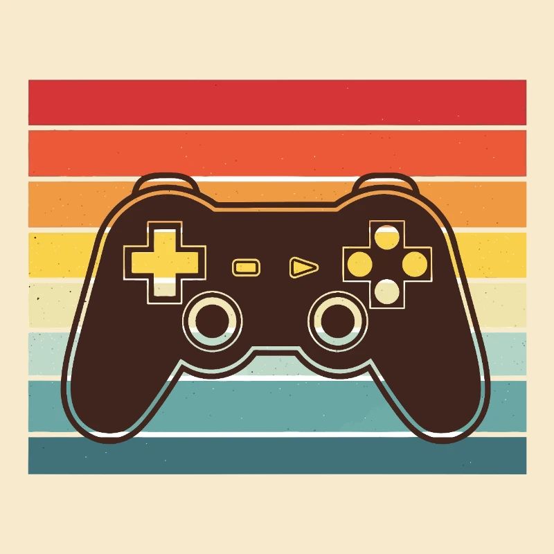 Retro Rainbow ControllerVintage Video Game Controller