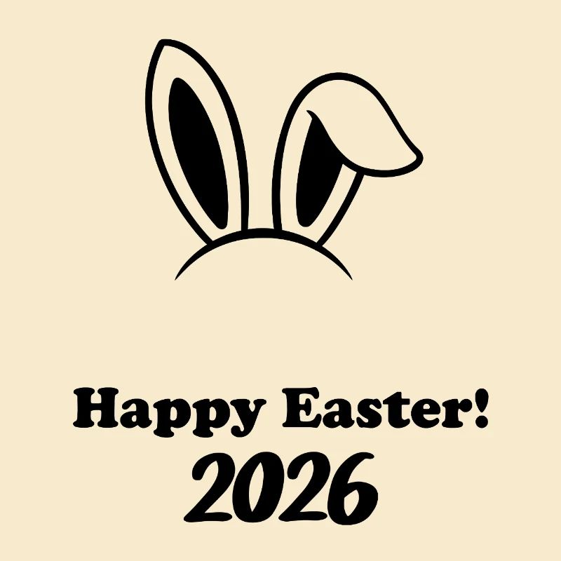 Happy Easter 2026 - Easter Bunny Design