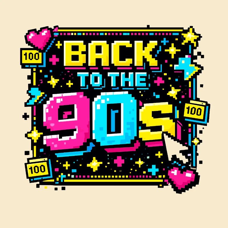 Back to the 90s pixel neon