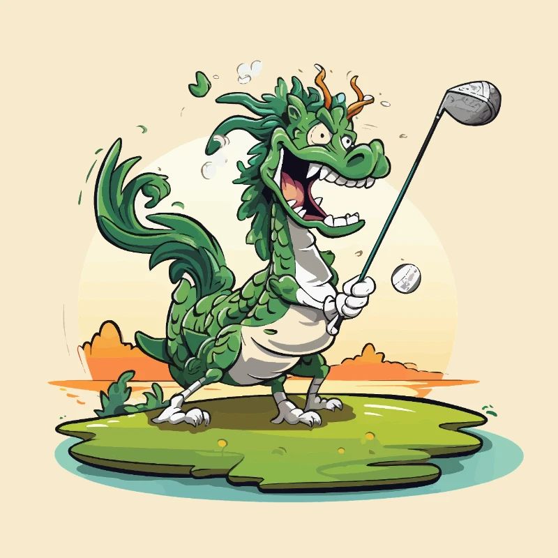 Golfing dragon on the tee