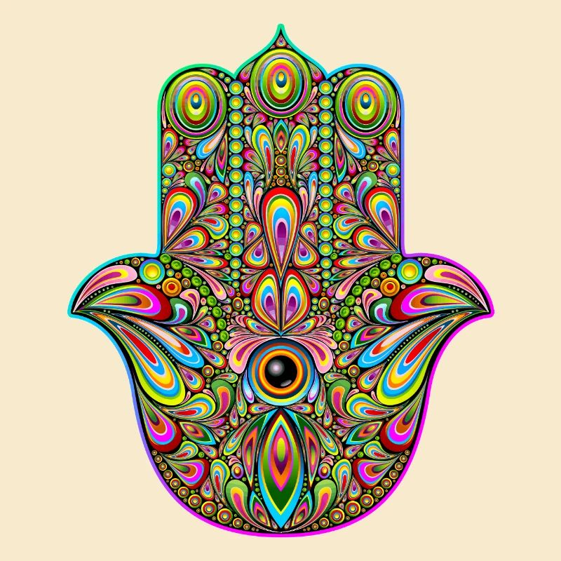 Hamsa Hand Trippy Psychedelic Art