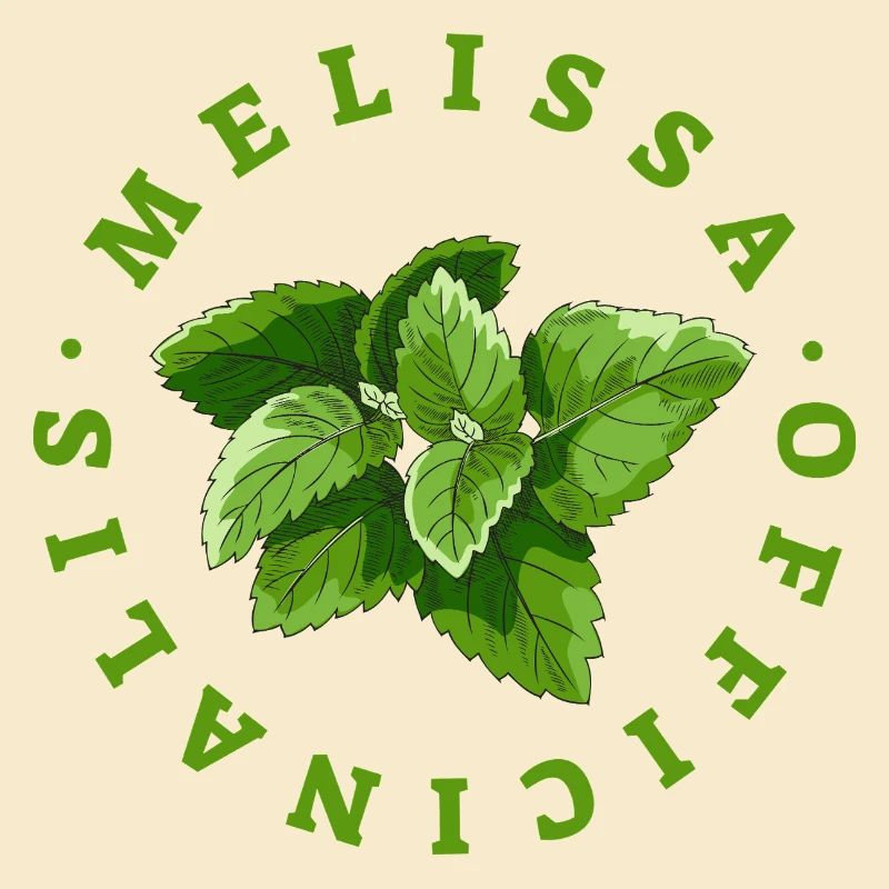 Lemon Balm Leaf Circular Emblem