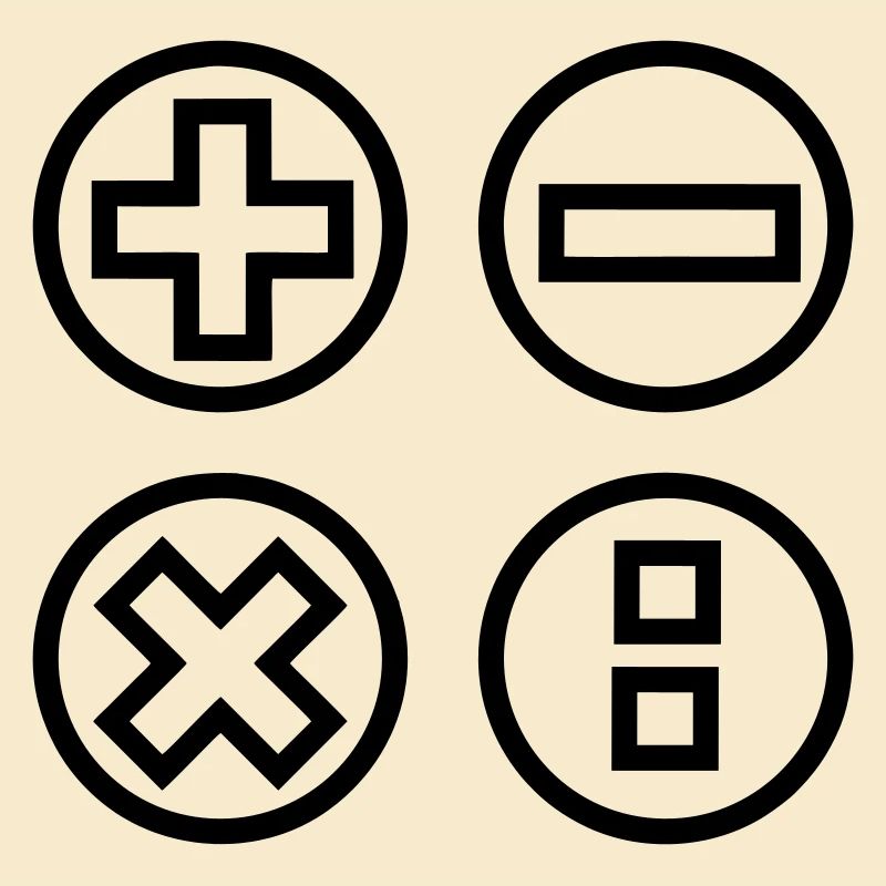 Calculate logo with four emblems shadow image