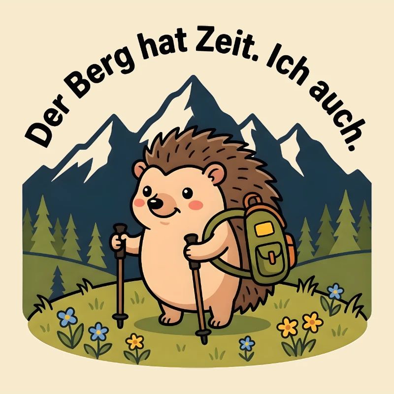 Der Berg hat Zeit. Ich auch. – Igel Wandershirt