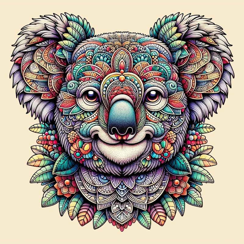 Koala décoré de Mandalas