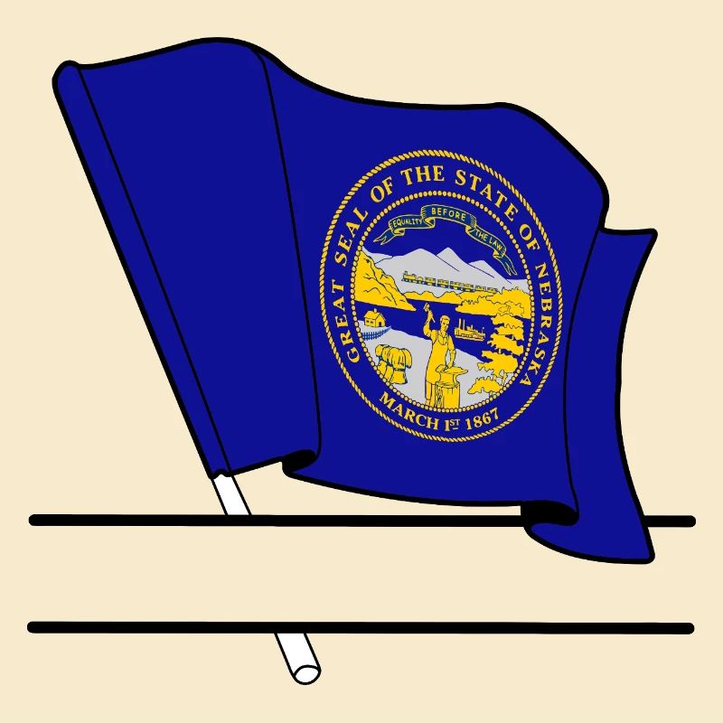 Drapeau Nebraska bannière de texte