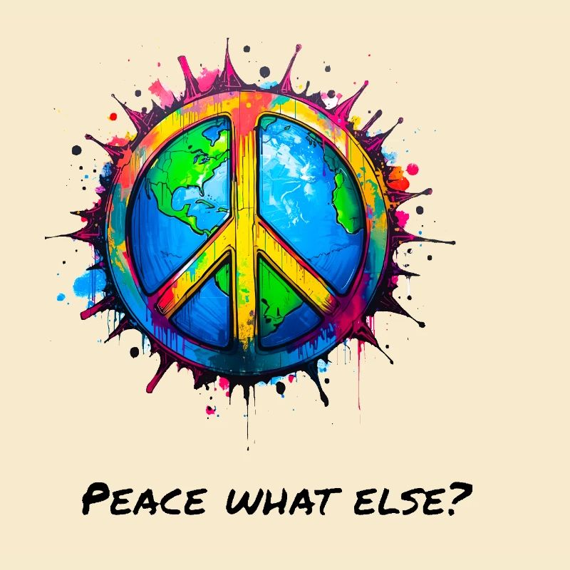 Symbole de paix dans le monde en éclaboussure colorée