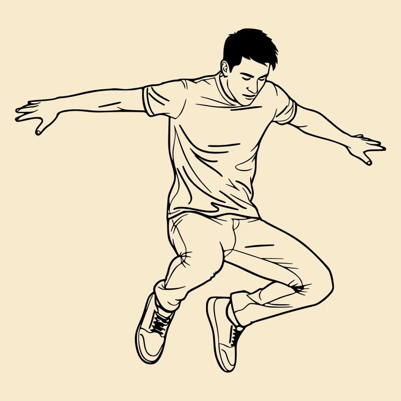 Dancing Man Line Art