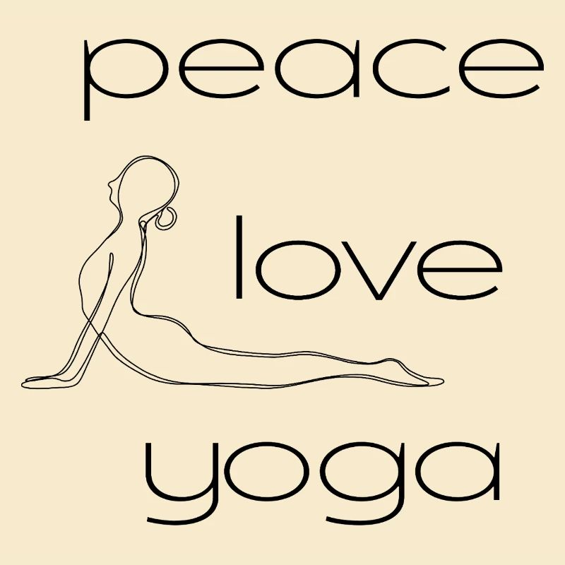 Paix - Amour - Yoga avec posture de conception de lignes