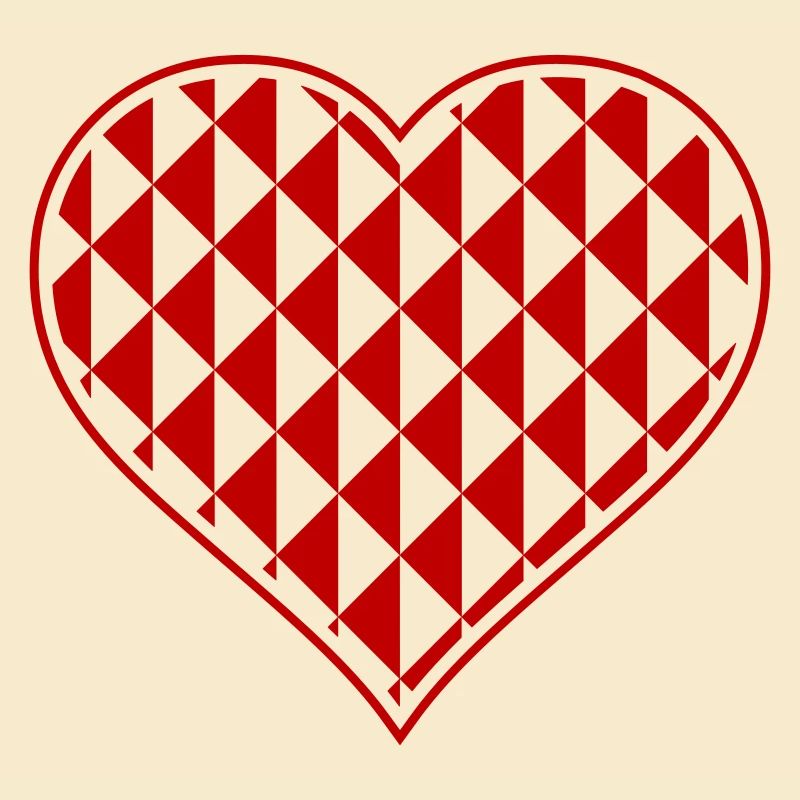Geometric Heart Pattern Red-Black