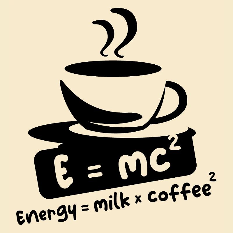 E=mc2 Coffee Funny Sayings Einstein Cafe Logo