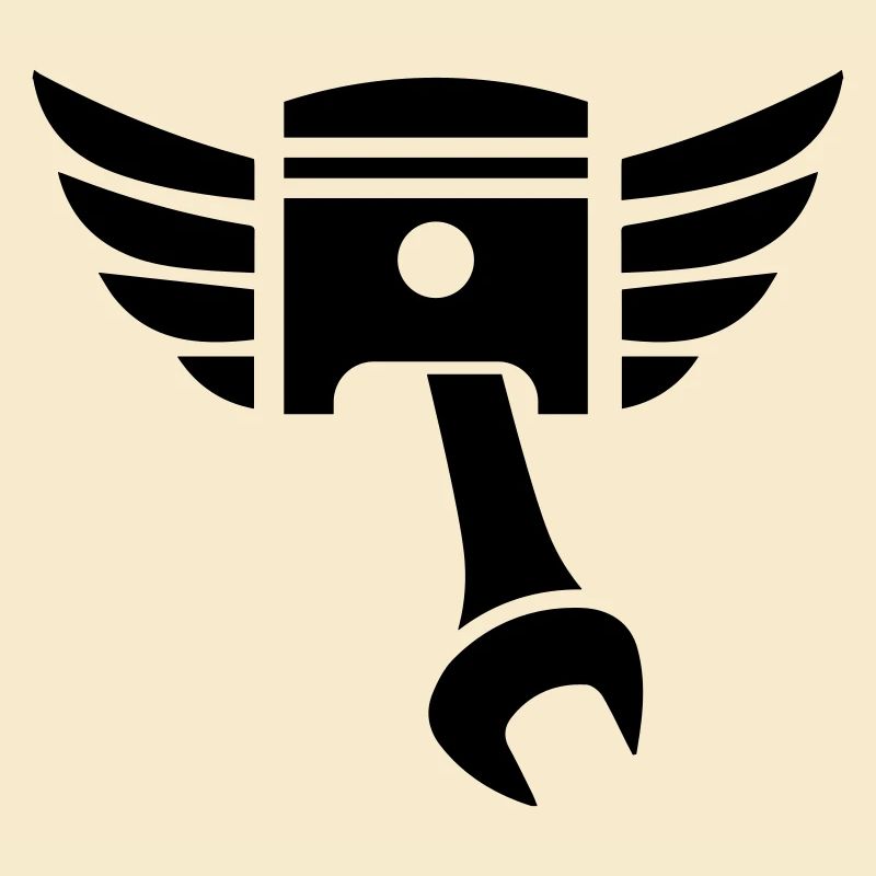 Emblème de clé de piston avec ailes
