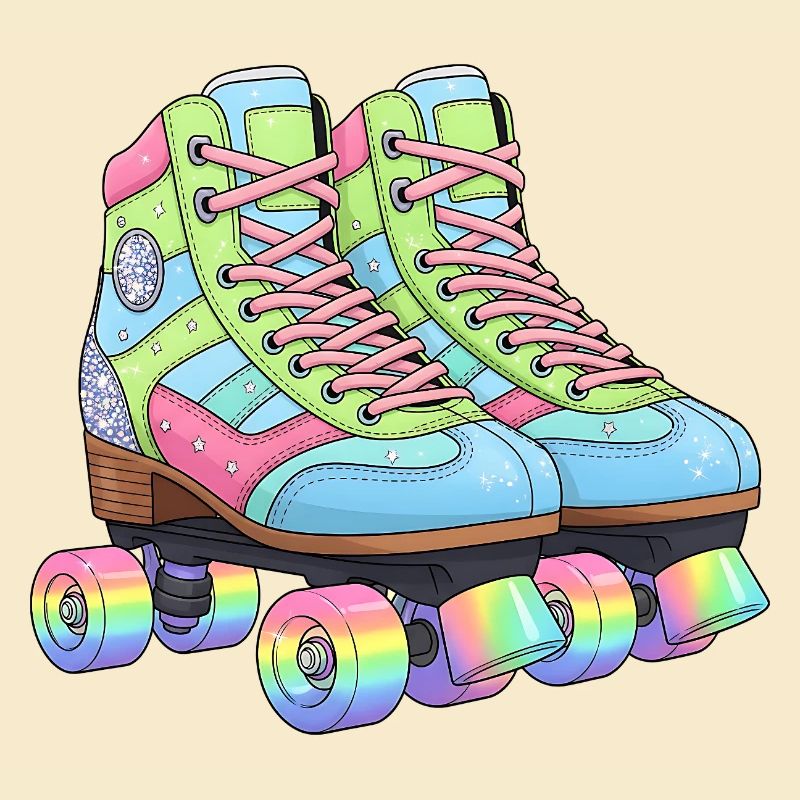 Rollschuhe Retro Regenbogen 80er 90er